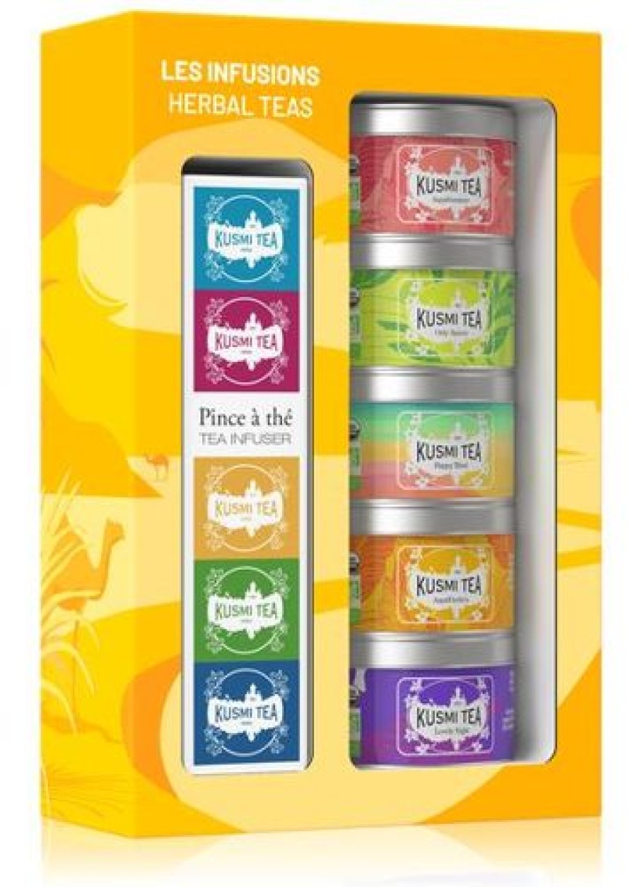 Nos Thes & Infusions Kusmitea Coffrets | Coffret Les Infusions Bio Avec Une Pince A The - Kusmi Tea