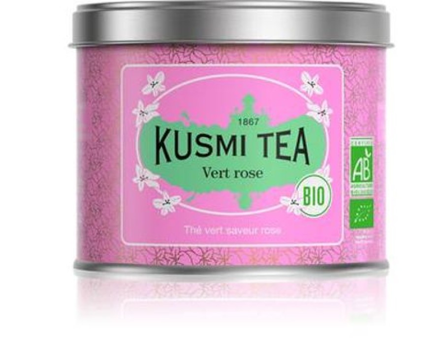 Nos Thes & Infusions Kusmitea The Vert | Vert Rose - The Vert Bio A La Rose - Boite 100G