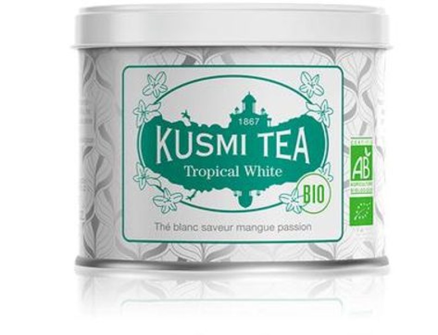 Nos Thes & Infusions Kusmitea The Blanc | Tropical White - The Blanc Mangue - Boite 100G