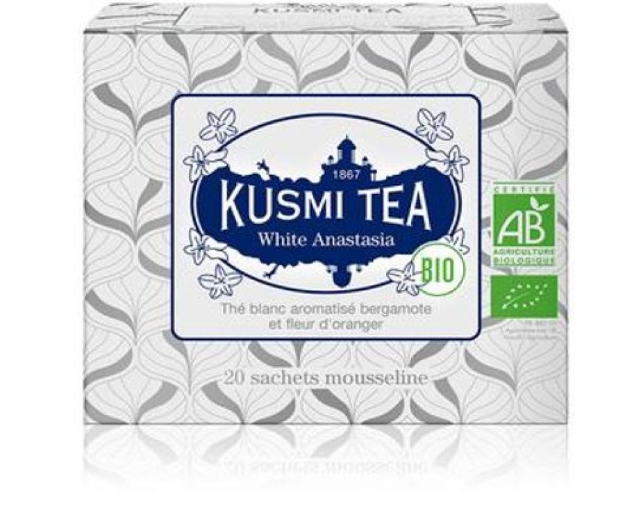 Boites & Sachets Kusmitea The Blanc | The Blanc Fleur D'Oranger Bergamote - 20 Sachets