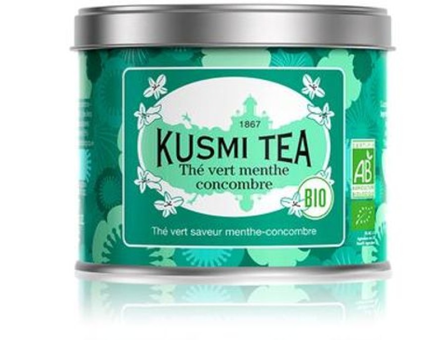 Nos Thes & Infusions Kusmitea The Vert | The Vert Menthe Concombre Bio - Boite 100G