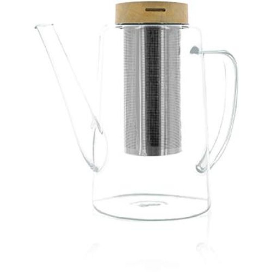 Accessoires Kusmitea Theieres | Theiere En Verre 1,2L Avec Filtre En Inox Et Couvercle En Bois - Kusmi Tea