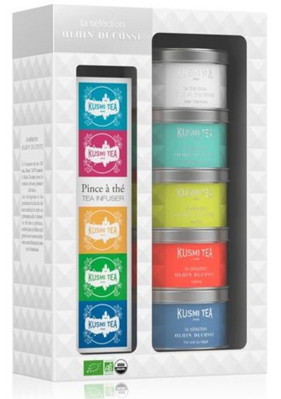 Boites & Sachets Kusmitea Coffrets | Coffret La Selection Alain Ducasse Avec Une Pince A The - Kusmi Tea