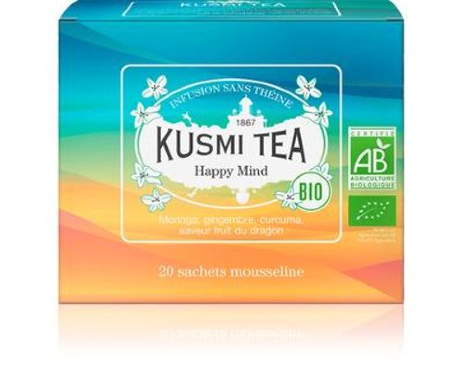 Nos Thes & Infusions Kusmitea Rooibos Bio | Infusion Bio Curcuma - Happy Mind - 20 Sachets