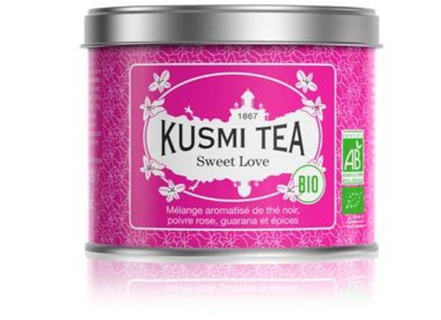 Nos Thes & Infusions Kusmitea The Noir | Sweet Love - The Noir Bio Guarana - Boite 100G