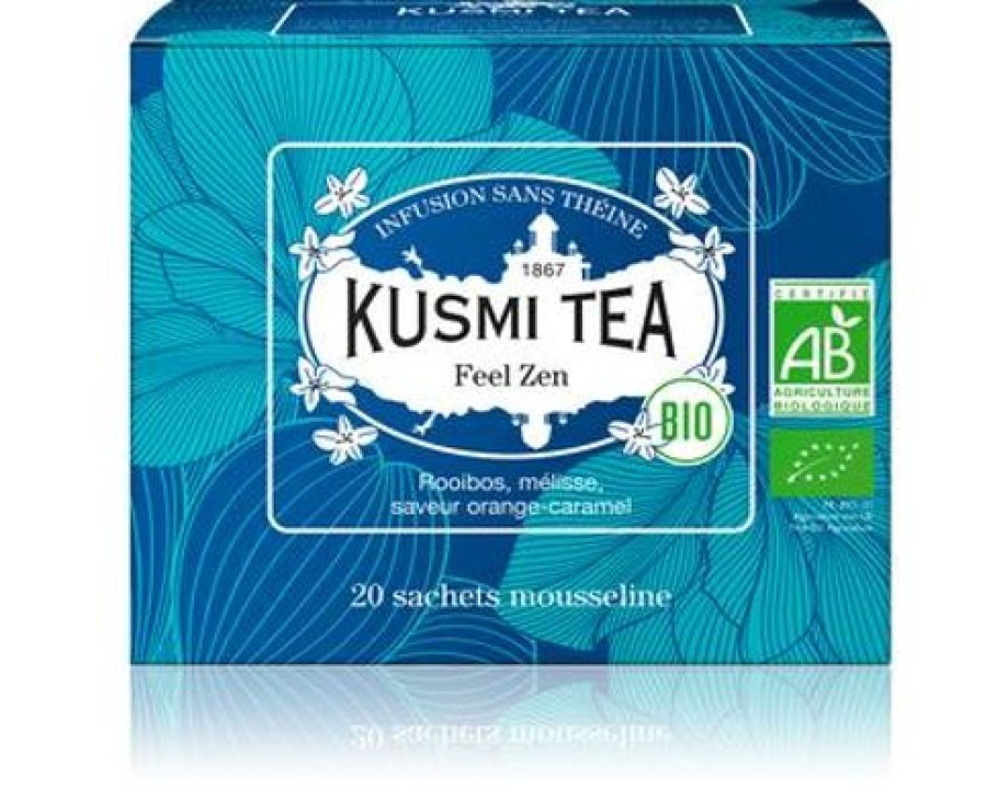 Boites & Sachets Kusmitea Infusions Et Tisanes | Feel Zen - Infusion Bio A La Melisse - 20 Sachets